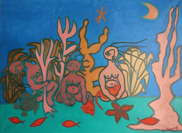 adele mosonyi les filles de neptune 2018 huile sur toile 89 x 116 cm