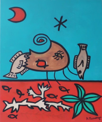 caliban's song 2018 oil 65 x 54cm