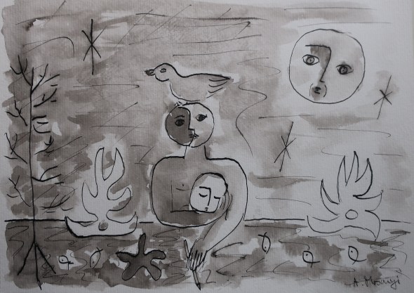 my dead 2020 chinese inkwash 21 x 28 cm