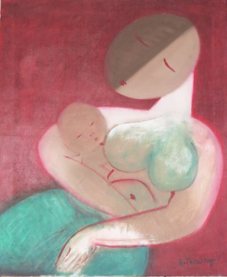 MB4 mosonyi collection mother &amp; babe 2015 huile sur toile 65 x 54cm